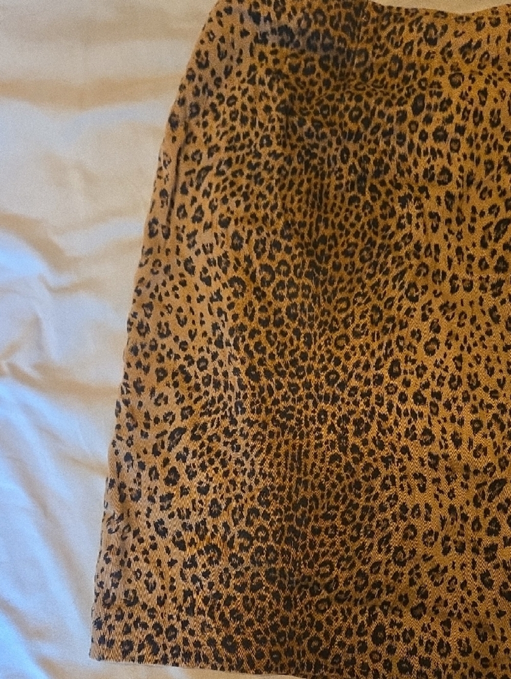 Leopard Print Pencil Skirt in Tan - Picture 3 of 7